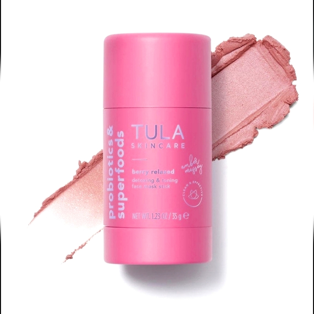 TULA claycation Claydate detoxing & toning face mask stick Berry Relaxes (RARE)
